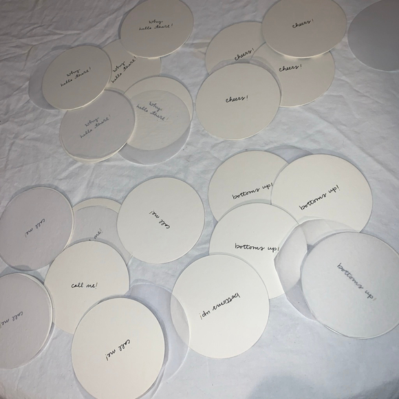 Kate Spade Black White Striped Round Paper Coaster Set One Size - Picture 3 of 15